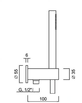 EGO - F1545 - Wall-mounted handshower with bracket for shower by Rubinetteria Giulini - view 3
